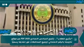 “بشرى للطلاب”.. نتائج السادس الإعدادي 2025 PDF عبر موقع نتائجنا بالرقم الامتحاني لجميع المحافظات فور إعلانها رسميًا